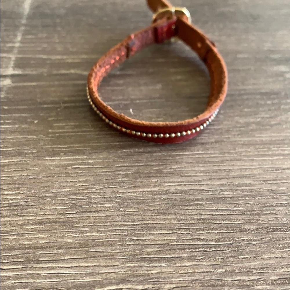 Brown Studded Leather Bracelet